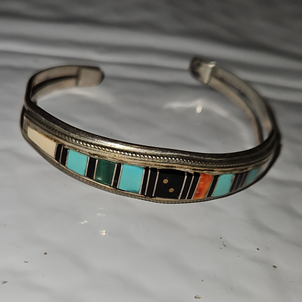 Irene Cara's Own Vintage Native American Zuni Inlay Bracelet Cuff